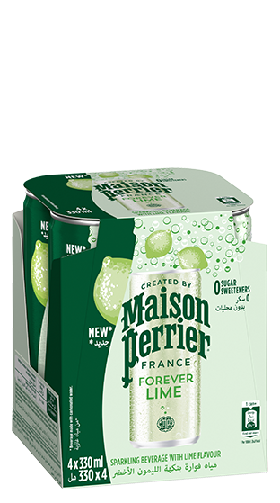 PERRIER Lime 4 Pack Can 330ml  (330ml)